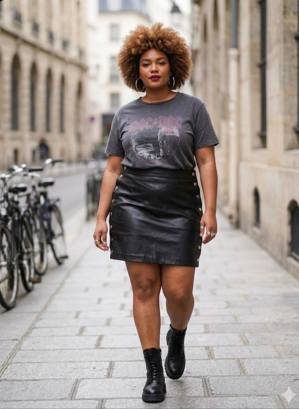 Faux Leather Plus Size Skirt